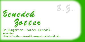 benedek zotter business card